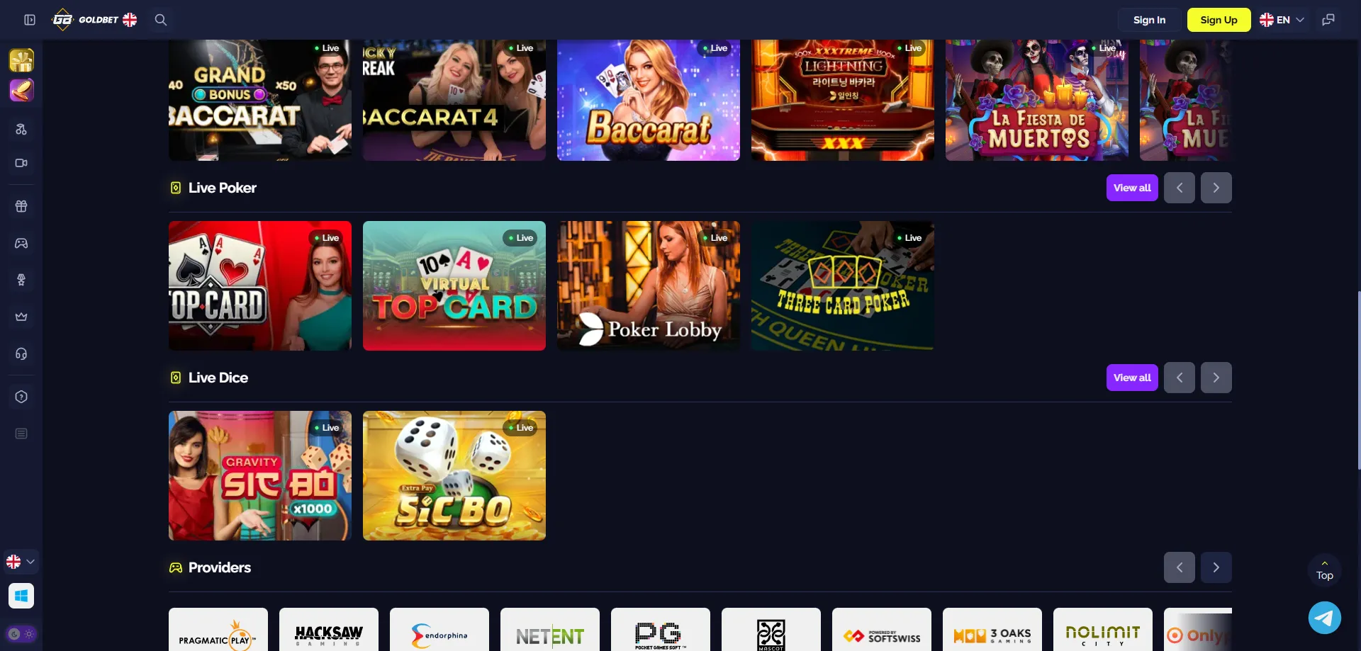 Goldbet Casino live dealer tables — roulette blackjack baccarat Pakistan