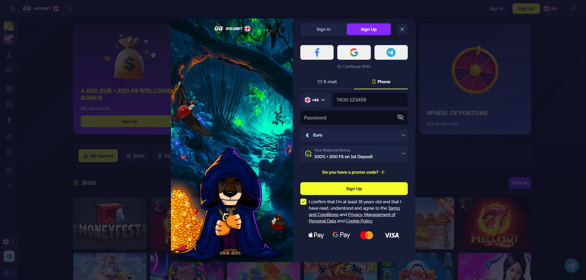 Goldbet Casino registration — create account in minutes Pakistan