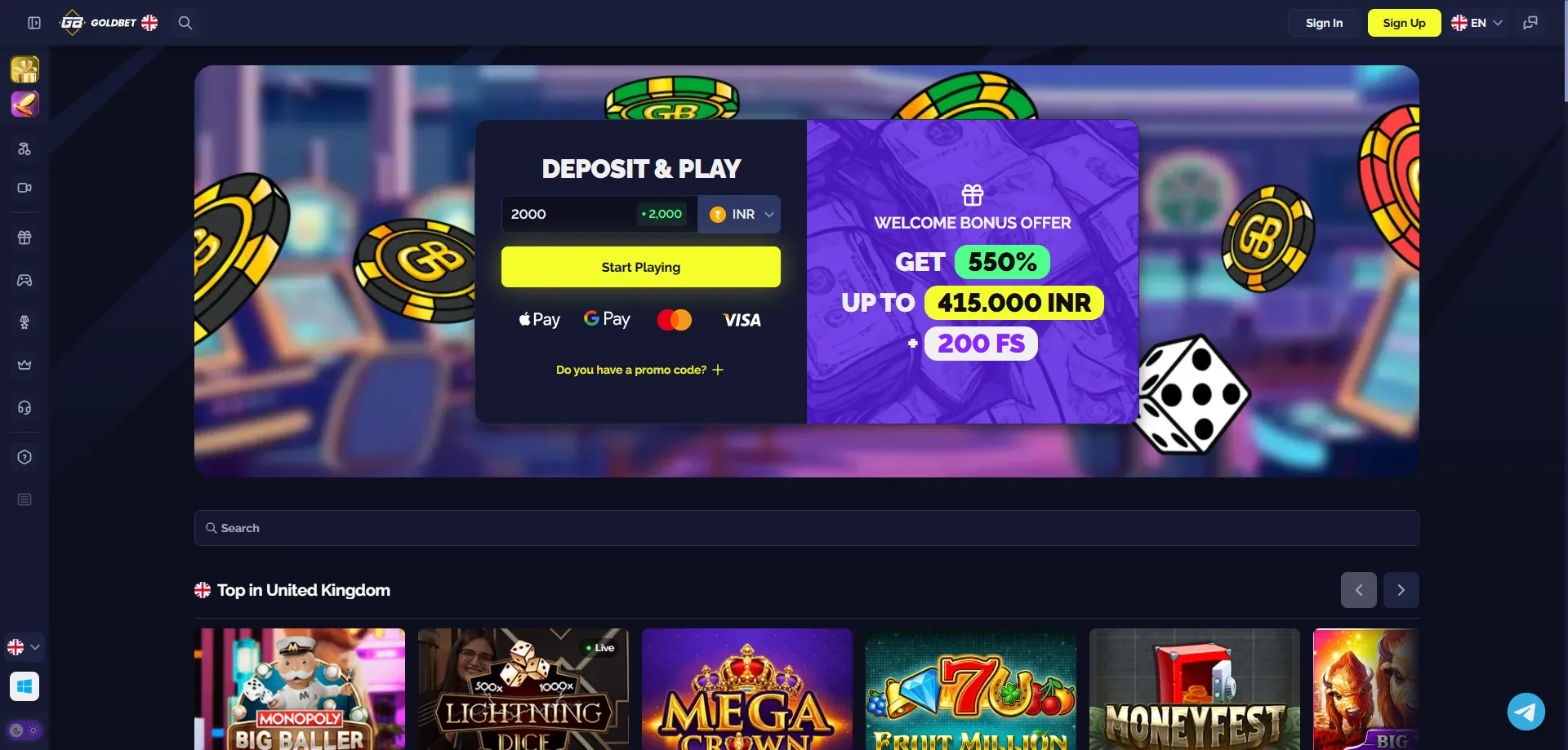 Goldbet Casino review 2026 — welcome bonus and game lobby Pakistan